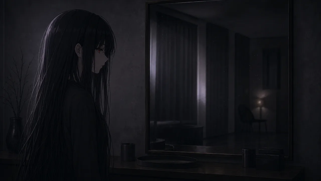 Room With No Weather video still: mirrors look away